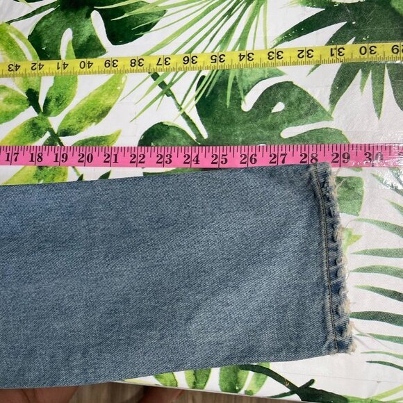 BDG Mom Jeans Womens 27 Blue Denim High Rise Straight Distressed - Picture 11 of 11